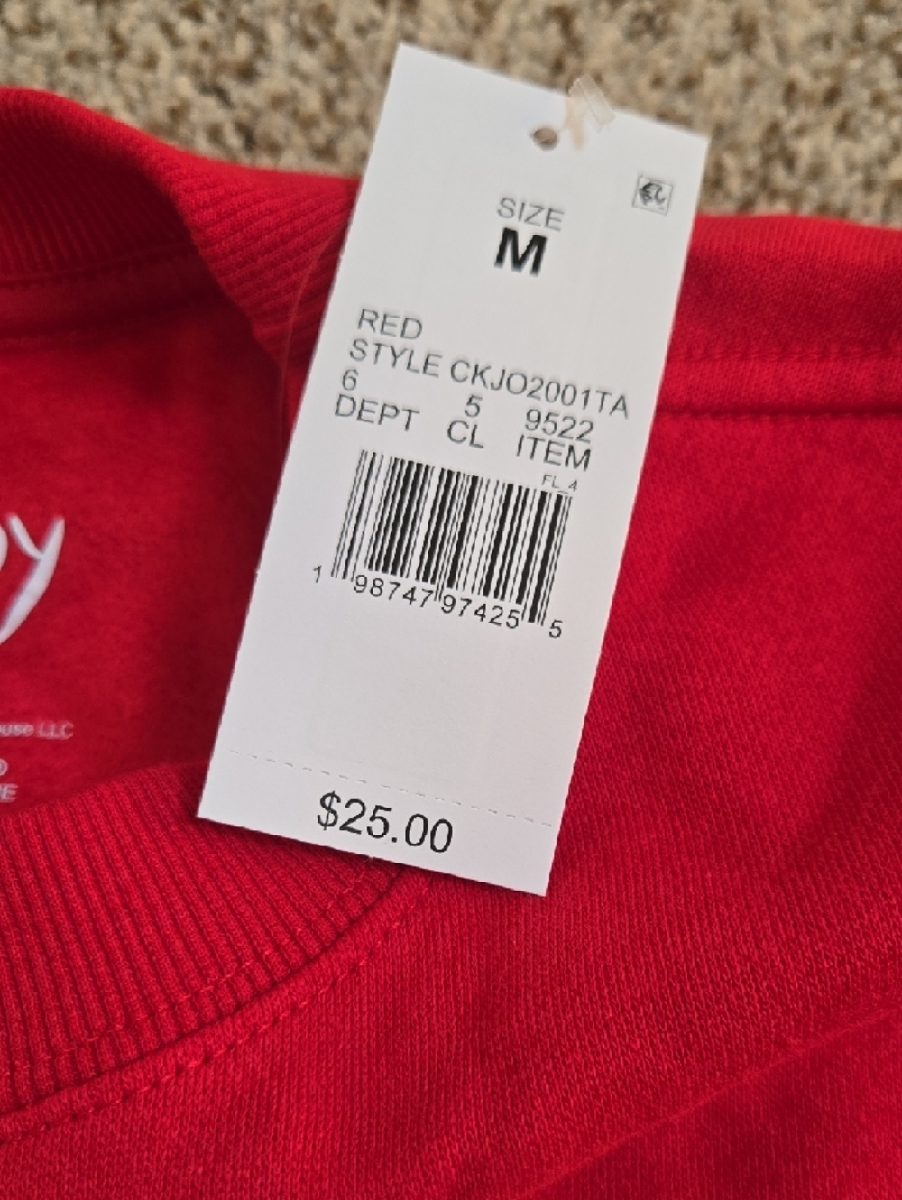 Ripple Junction Red Corduroy Graphic Crewneck Sweatshirt - Picture 4 of 4